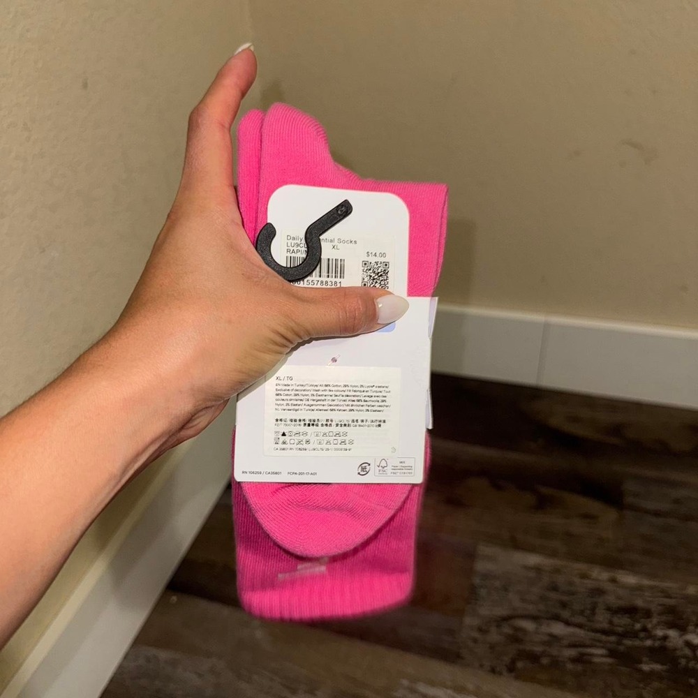Lululemon pink socks L